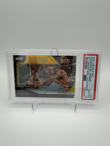 2021 Select UFC Grapplers Gold Prizm Georges St-Pierre /10 #25 PSA 10 GEM MINT