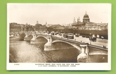 BLACKFRIARS BRIDGE VON DER SÜDSEITE, LONDON. ECHTE FOTOGRAFISCHE POSTKARTE