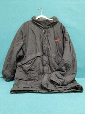 Vintage Cintas Black Full Zip Puffer Jacket Coat Men's Size 2XL 