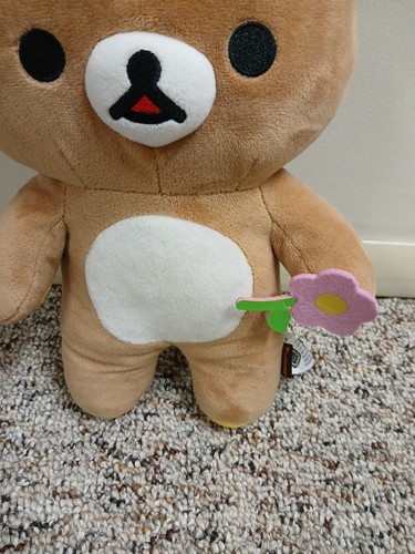 Rilakkuma 16" Plush Holding Flower EUC with Tags San-X 2016 - Picture 3 of 6