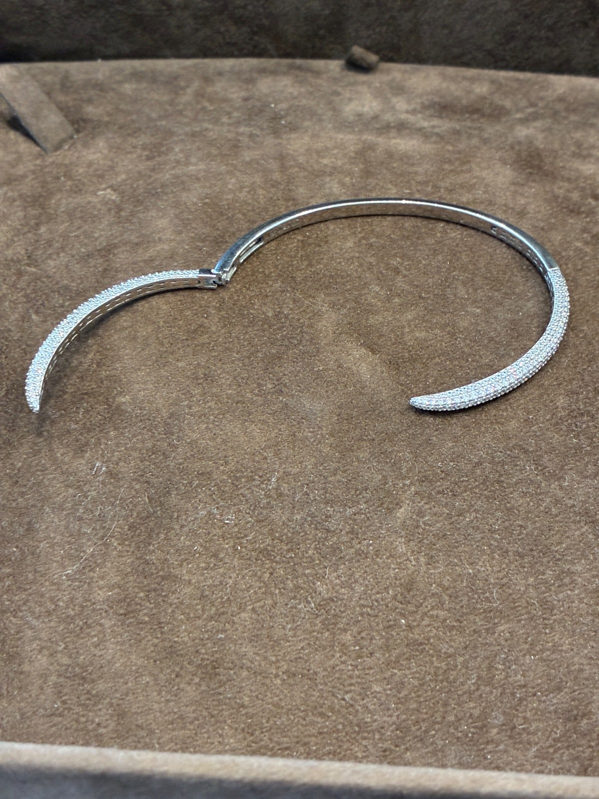 DIAMONIQUE Open Pave Bangle Bracelet, Sterling Si… - image 4