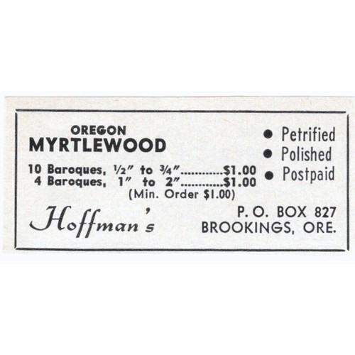 Hoffman's Lapidary Supply Brookings Oregon 1964 Magazine Ad AB6-S9 - Picture 2 of 2