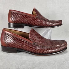 Allen Edmonds Shoes Mens Size 10 Positano Woven Leather Loafers Made in Italy