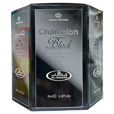 Champion Black Box of 6 x 6mL Roll On Perfume Oil Concentrated by Al Rehab