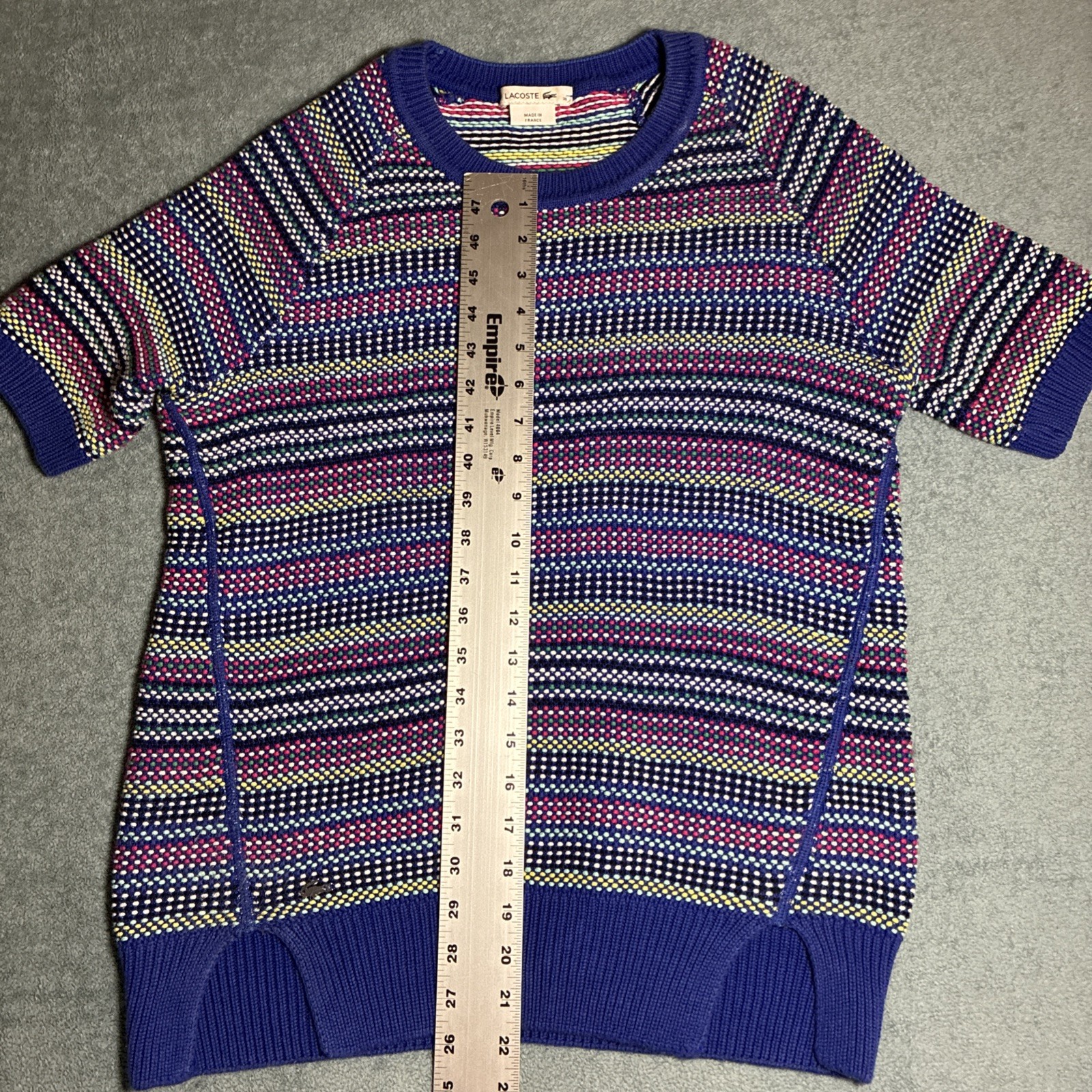 Lacoste Women’s Size 36 RARE Multi-Color Jacquard Knit Sweater VG Condition image 9