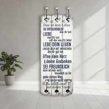 Wandgarderobe Flurgarderobe Garderobenpaneel Garderobe Wandpaneel Haken weiß