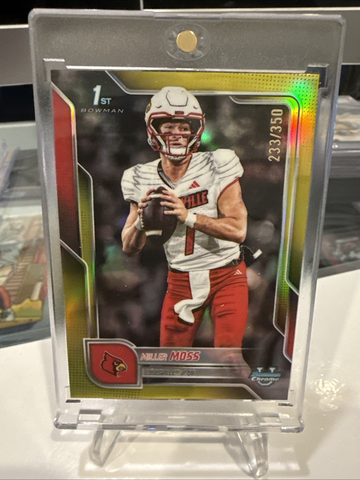 Miller Moss 2025 Bowman University Chrome True Yellow /350 🔥 1st Louisville