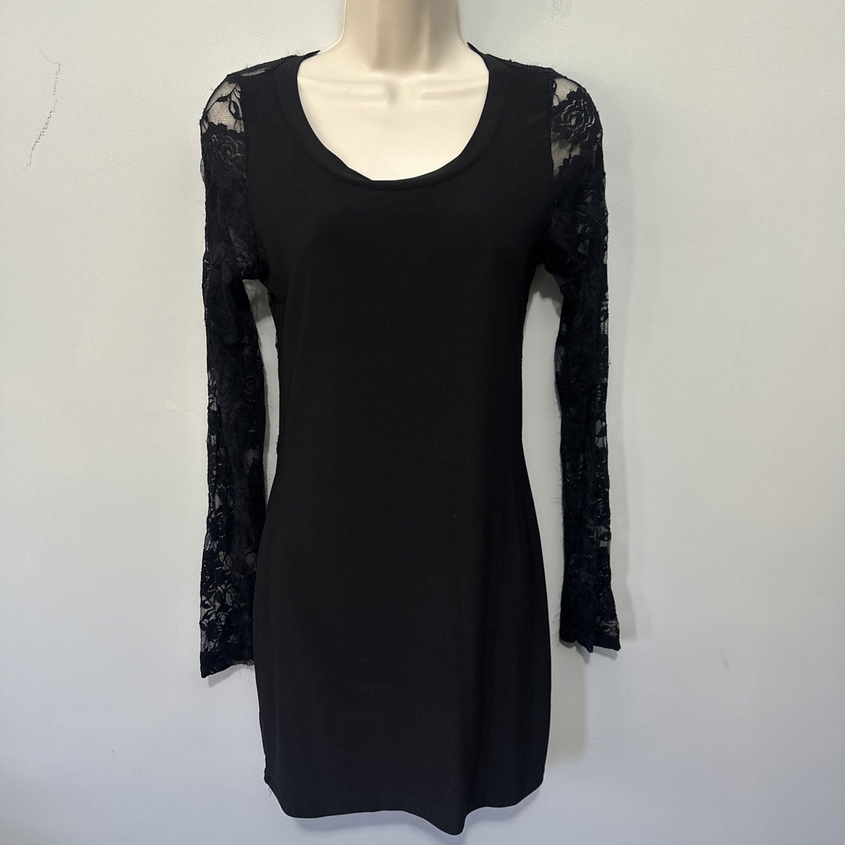 Vintage Wet Seal Dress Womens Large Black Mini Lace Trim Retro Y2K  Whimsigoth | eBay