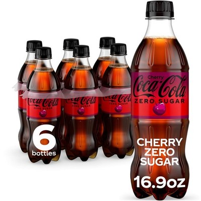 Coca-Cola Zero Sugar Cherry Diet Soda Soft Drink, 16.9 fl oz, 6 Pack..