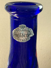 VTG Guildcraft Italy Glass 1960's Cobalt Blue Swirl Pattern Genie Bottle MCM 16" — photo 3