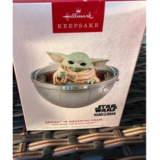 Hallmark Keepsake 2024 Grogu in Hovering Pram Star Wars Mandalorian Ornament