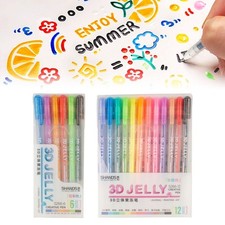 3D Glossy Jelly Pen - 6/12 Colors Candy Color Gel Ink Pen, Art Supplies OY