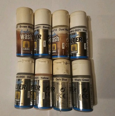 Ammo of Mig - Acrylic Filter und Wash  8er Set Modellbau