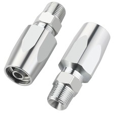 2PCS 3/8'' Reusable Hydraulic Fittings, Size #6 Single Wire Hydraulic Hose Re...