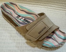 BIRKENSTOCK OITA SANDCASTLE WITH WAVY PRINT FOOTBED SUEDE  LEATHER 38 7 Narrow