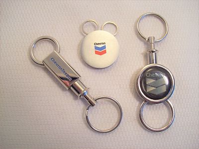 Lot of 3 Chevron Texaco Gasoline Advertising Premium Executive Keychains 