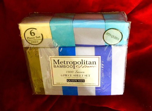 METROPOLITAN BAMBOO 1800 Thread ct 6pc SHEET SET QUEEN SIZE, 2 free pillowcases - 第 12/12 張圖片