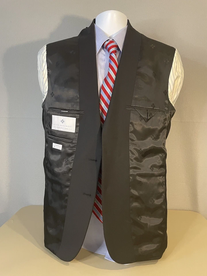 Abrigo Blazer Deportivo Ryan Seacrest Distinction Lana 2 Botones Negro 40R Foto 4 de 4