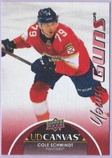 2021/22 Upper Deck Canvas Young Guns card# C387 of Cole Schwindt