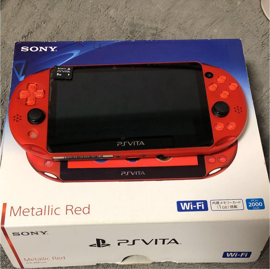 ps playstation vita 2000 red console only From japan W/box charger memory8GB