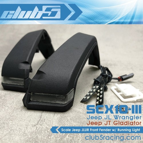 Scale Jeep JLUR Front Fender w/ Running Light for SCX10 III Jeep JL Wrangler/JT - Picture 2 of 7
