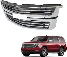 Front Bumper Chrome Grille Upper Grill for 2015 2016 2017 2018 2019 2020 Tahoe S