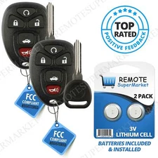2 Replacement for Chevy  Cobalt  Malibu Remote Key Fob 5b Set