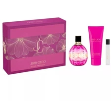 JIMMY CHOO ROSE PASSION 3 PC SET FOR WOMEN 3.3 oz EDP Spray + Mini + BODY LOTION