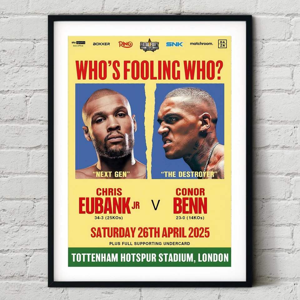 Chris Eubank Jr vs. Conor Benn 2025 Fight Poster | Boxen London Print | UFC