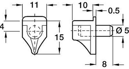 NEU transparent verstärkt Regalbolzen passend für 5mm Durchmesser Loch 60kg PK 20 C050 - Bild 2 von 2