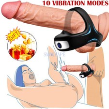 Vibrating Dual Penis Cock Ring Clit-Stimulator Couple Sex Toy for Men Enhancer
