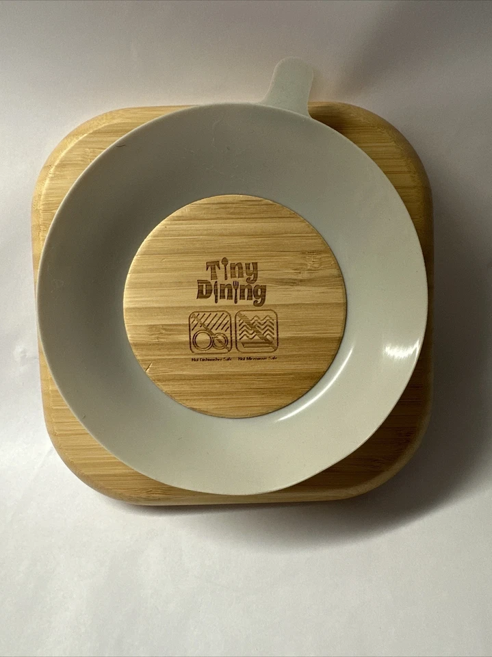 tiny dining teller Bambus Baby Kinder Teller Graviert - hier krümelt Mathéo - Bild 2 von 4