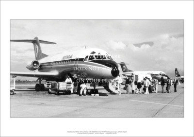 MMA Fokker F.28 Fellowship A2 Art Print   Perth Airport   59 x 42 cm Poster