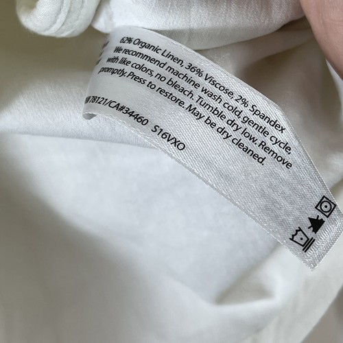 Eileen Fisher womens size XS ivory organic linen thin summer blazer - Picture 3 of 4