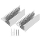 <!--F#f_0--> 2 Pcs Shower Door Jamb Sliding Floor Glass Swing Stopper Guide Bottom Track<!--F/-->