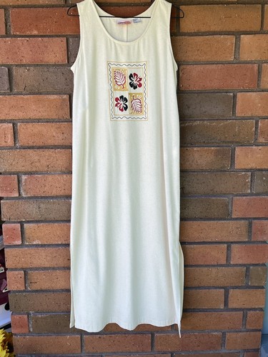 Kaktus Maxi Dress Embroidered A Line Silk Summer Women’s Size Small