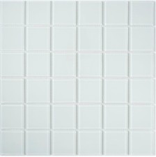 Pâte de Verre Blanc Cuisine Mur Miroir Mosaïque Brique 69-0101_B 1 Mosaikbogen