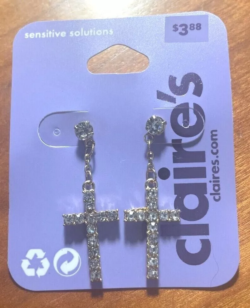 Claire's cross earrings deals