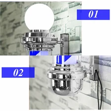 Barber Shop Pole Rotating Light Hair Salon Red/Blue/ White LED Stripes Sign Lamp