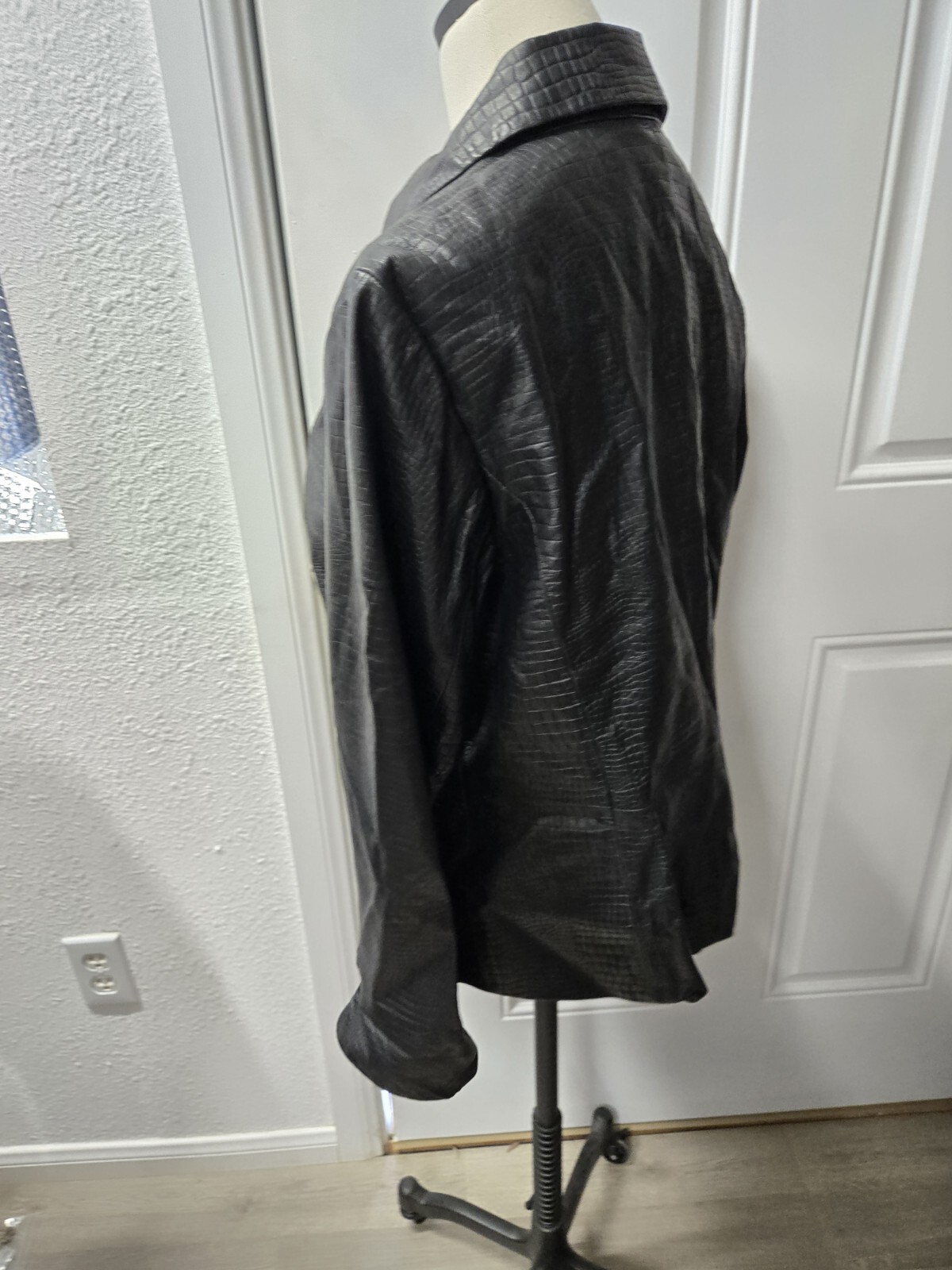Apostrophe Size 14 Black Leather Jacket Full Zip … - image 13