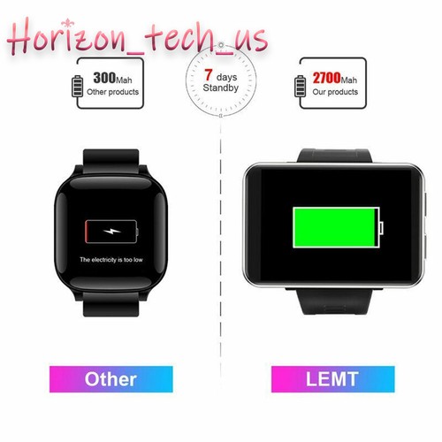 DM100 4G LTE Smart Watch 7.1 Phone GPS WIFI Camera 16GB/32GB Waterproof B3US - Photo 12 sur 12