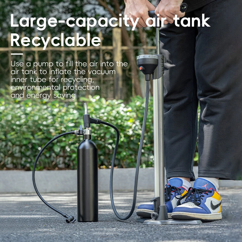 ROCKBROS Bike Vacuum Tire Gas Container 1.2L Recyclable 200PSI Pump Inflator - Image 4 of 4