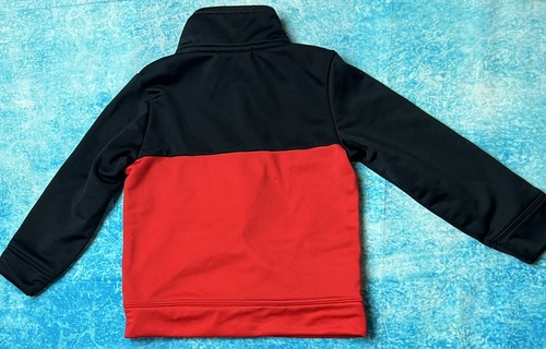 Chaqueta deportiva Adidas para niños pequeños talla 2T negra/roja cremallera completa 3 rayas - Imagen 2 de 3