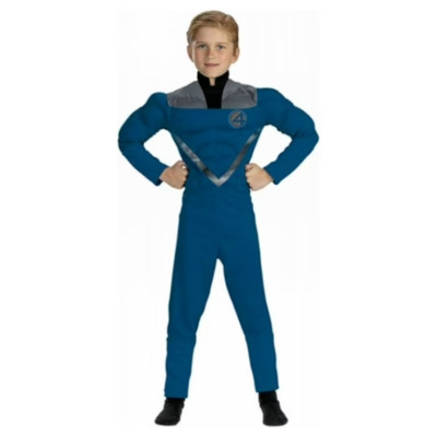 FANTASTIC 4 MR. FANTASTIC Boys Costume WITH Muscles, Size M (7-8), BRAND NEW
