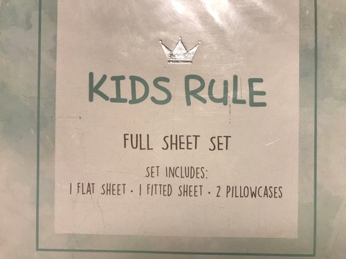 Kids Rule KITTY CAT STRIPE STAR Full Sheet Set ~ Pink, Grey, Black, White New - Picture 2 of 5