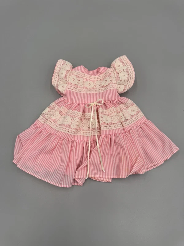  vintage lined smocked baby doll dress lace 