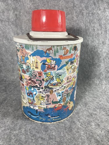 1950’s Esso Oil Company USA Highlights Travel Map Cooler - Picture 2 of 7