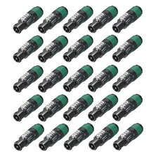 (25 Pack) Neutrik NL4FXX-W-S 4 pole SpeakON Cable Mount Connector, Small 6-12 mm