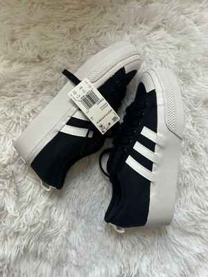 New Adidas Size 9 women s Nizza Platform Black Sneakers