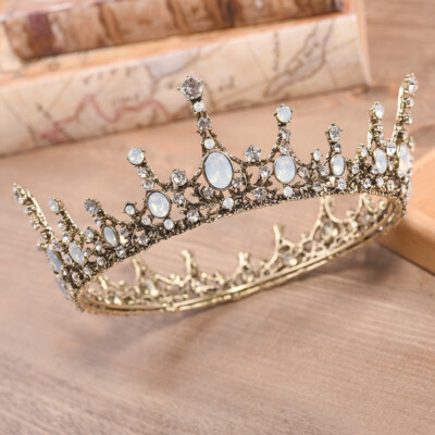 5.5cm Tall Crystal Round Crown Tiara Wedding Queen Princess Prom For Women